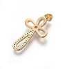 Brass Micro Pave Cubic Zirconia Pendants ZIRC-O027-15G-2