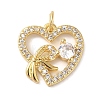 Rack Plating Brass & Clear Cubic Zirconia Pendants KK-L216-050G-1