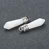 Bullet Natural White Jade Pointed Pendants LS-G-E332-C27-3