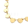 Brass Heart Link Chain Anklets AJEW-AN00340-2