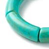 Opaque Chunky Acrylic Curved Tube Beads Stretch Bracelet for Girl Women BJEW-JB07313-6