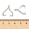 Rhodium Plated 925 Sterling Silver Micro Pave Clear Cubic Zirconia Ice Pick Pinch Bails X-STER-NH0001-52P-3
