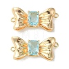 Brass Pave Cubic Zirconia Connector Charms KK-L208-01G-02-2