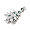Christmas Brass Micro Pave Cubic Zirconia Pendants KK-L258-04P-A02-2