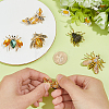 6Pcs 6 Styles Bees & Beetle Enamel Pins JEWB-PH0001-80-3
