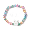 Natural Freshwater Shell Chip  Beads Stretch Bracelets for Girl BJEW-JB13097-3