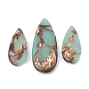 Assembled Synthetic Bronzite and Aqua Terra Jasper Pendants X-G-S328-003I-2