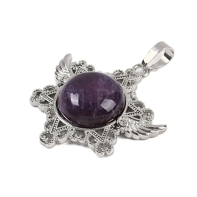 Natural Amethyst Pendants G-I366-02P-19-1