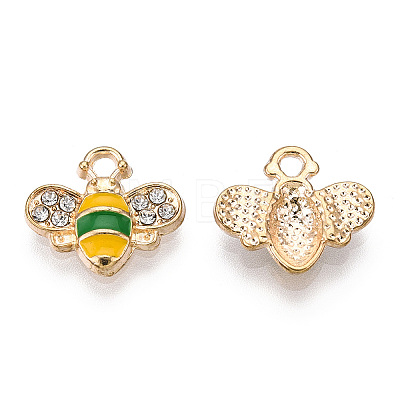 Golden Plated Alloy Enamel Charms ENAM-G212-18G-01-1