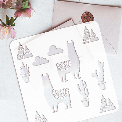 PET Hollow Out Drawing Painting Stencils DIY-WH0391-0093-1