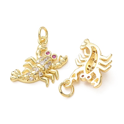 Brass Micro Pave Camellia Cubic Zirconia Pendants CU-E003-18G-25-1