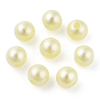 Spray Painted ABS Plastic Imitation Pearl Beads OACR-T015-05A-20-1