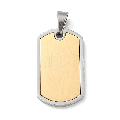 PVD Vacuum Plating 304 Stainless Steel Stamping Blank Tag Pendants STAS-G346-20GP-1