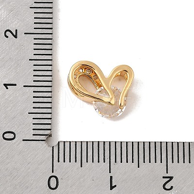 Brass Pave Clear Cubic Zirconia Beads KK-P340-59G-1