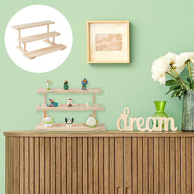 3-Tier Wood Earring Display Card Organizer Riser Rack ODIS-WH0099-21-1