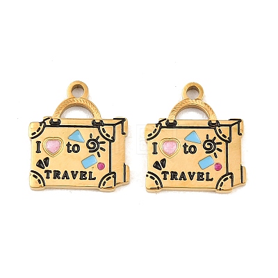304 Stainless Steel with Enamel Charms SA-CBAA937-10B-G-1