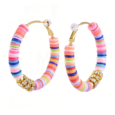 Heishi Beaded Hoop Earrings EJEW-JE04081-1