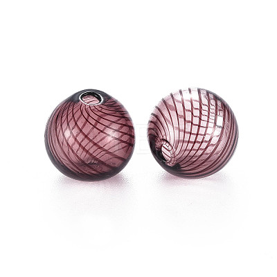 Transparent Handmade Blown Glass Globe Beads X1-GLAA-T012-40B-03-1