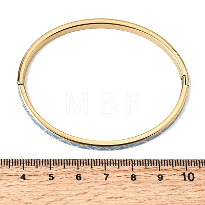 304 Stainless Steel Enamel Bangles BJEW-D408-33G-1