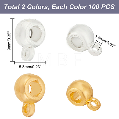 200Pcs 2 Colors Tibetan Style Tube Bails FIND-DC0001-83-1