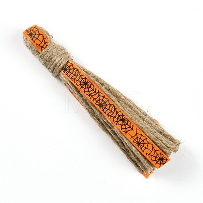 Jute Tassel Pendant Decorations AJEW-TAC0030-011E-1