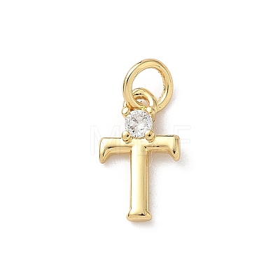 Brass Pave Clear Cubic Zirconia Charms KK-A273-01G-T-1