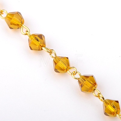 Handmade Bicone Glass Beads Chains for Necklaces Bracelets Making AJEW-JB00039-1