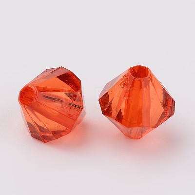 Faceted Bicone Transparent Acrylic Beads X-DBB4mm-84-1