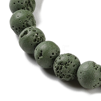 Synthetic Lava Rock Dyed Beads Strands G-H311-08C-03-1