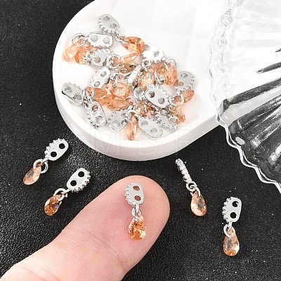 SHEGRACE Brass Micro Pave Cubic Zirconia Charms XGRQ5K210-824P-C-1