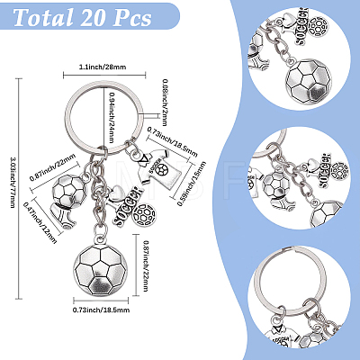 20Pcs Alloy Keychains KEYC-SC00046-1