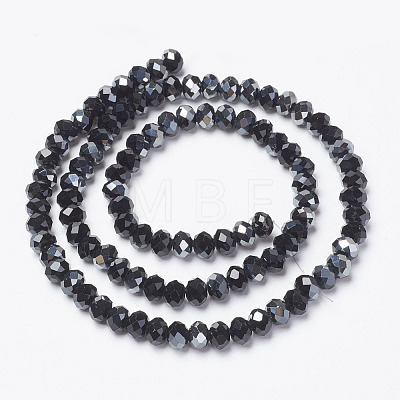 Electroplate Opaque Glass Beads Strands X-EGLA-A034-P6mm-E18-1
