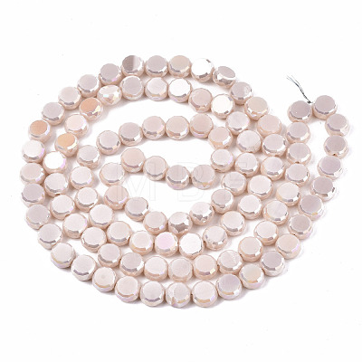 Electroplate Opaque Solid Color Glass Beads Strands EGLA-T020-07J-1