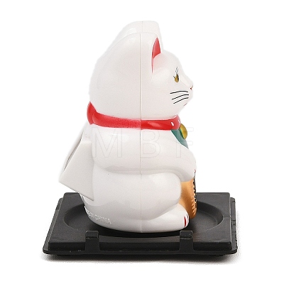 ABS Plastic Solar Powered Maneki-neko Figurines DJEW-B017-01B-01-1