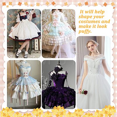 Polyester & Steel Wire Half Oval Wedding Dress Petticoat for Women DIY-WH0591-492B-1