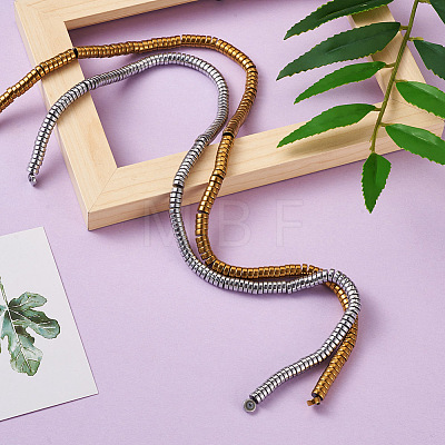2 Strands 2 Colors Electroplate Non-magnetic Synthetic Hematite Beads Spacers Strands G-TA0001-28-1