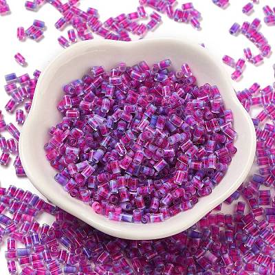 Two Tone Inside Colours Transparent Glass Seed Beads SEED-C004-05H-1