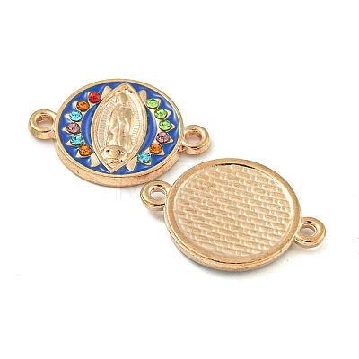 Alloy Micro Pave Colorful Cubic Zirconia Holy Virgin Mary Connector Charms with Enamel FIND-Z061-06G-02-1