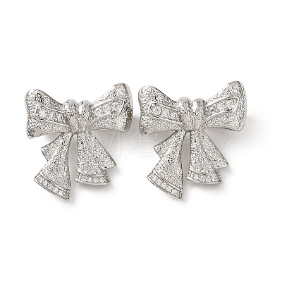 Brass Micro Pave Cubic Zirconia Twister Clasps KK-K422-02P-1