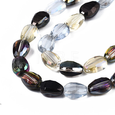 Electroplate Transparent Glass Beads Strands EGLA-S174-26-1