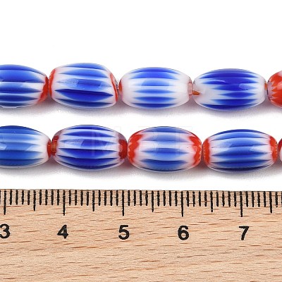 Handmade Millefiori Glass Oval Beads Strands LK-Z001-02B-04-1