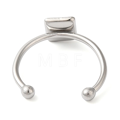 Non-Tarnish 304 Stainless Steel Open Cuff Ring Components X-STAS-I306-03P-1