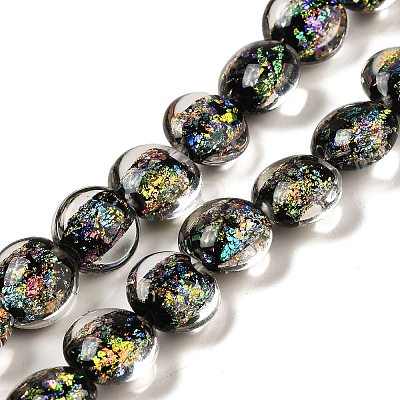 Handmade Dichroic Foil Glass Beads Strands DICH-U001-11B-1