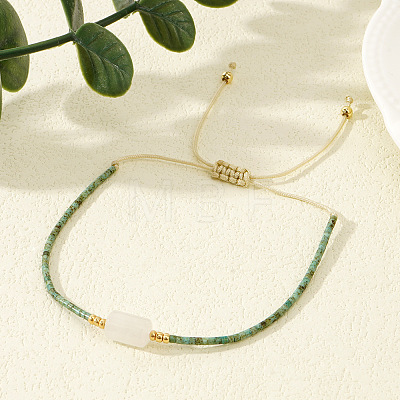 Natural White Jade Bead Braided Bead Bracelets LS-SR7780-1