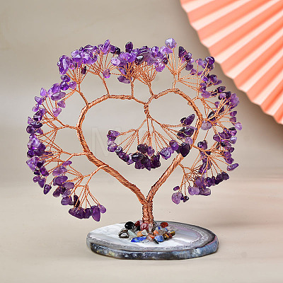 Natural Agate & Amethyst Tree of Life Display Decorations PW-WG77723-01-1