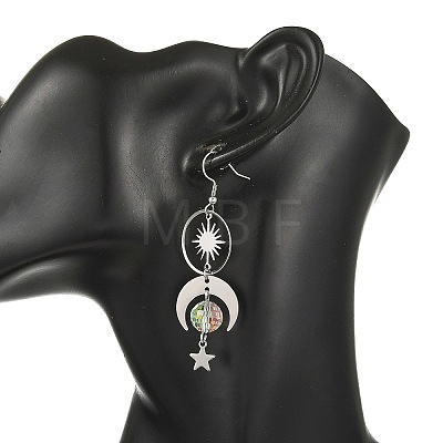 Celestial Brass & 304 Stainless Steel Dangle Drop Earrings for Women EJEW-JE07345-02-1