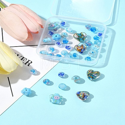 38Pcs Handmade Bumpy Glass Beads LAMP-FS0001-40-1