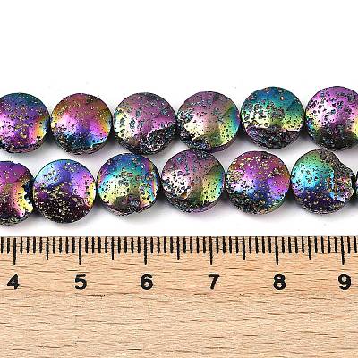 Electroplated Natural Lava Rock Beads Strands G-K388-01E-1