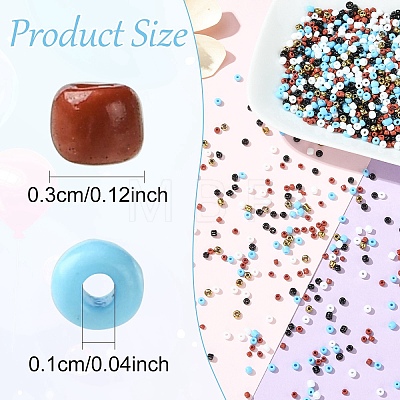 5560Pcs 5 Colors Glass Seed Beads SEED-YW0003-20-1