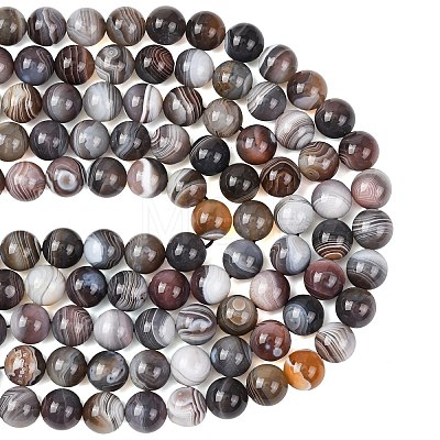 Natural Botswana Agate Beads Strands G-G453-A01-12mm-1